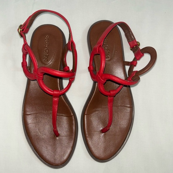 See by Chloe red leather sandals - Picture 9 of 10